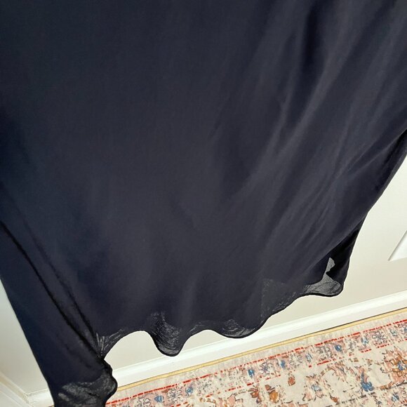 Donna Ricco Black Long Straight Maxi Dress with Flutter Sleeves Size 10P - Picture 8 of 9